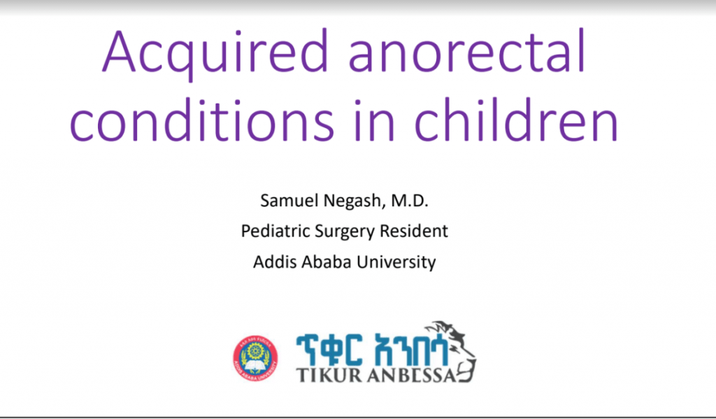 Acquired anorectal condtions